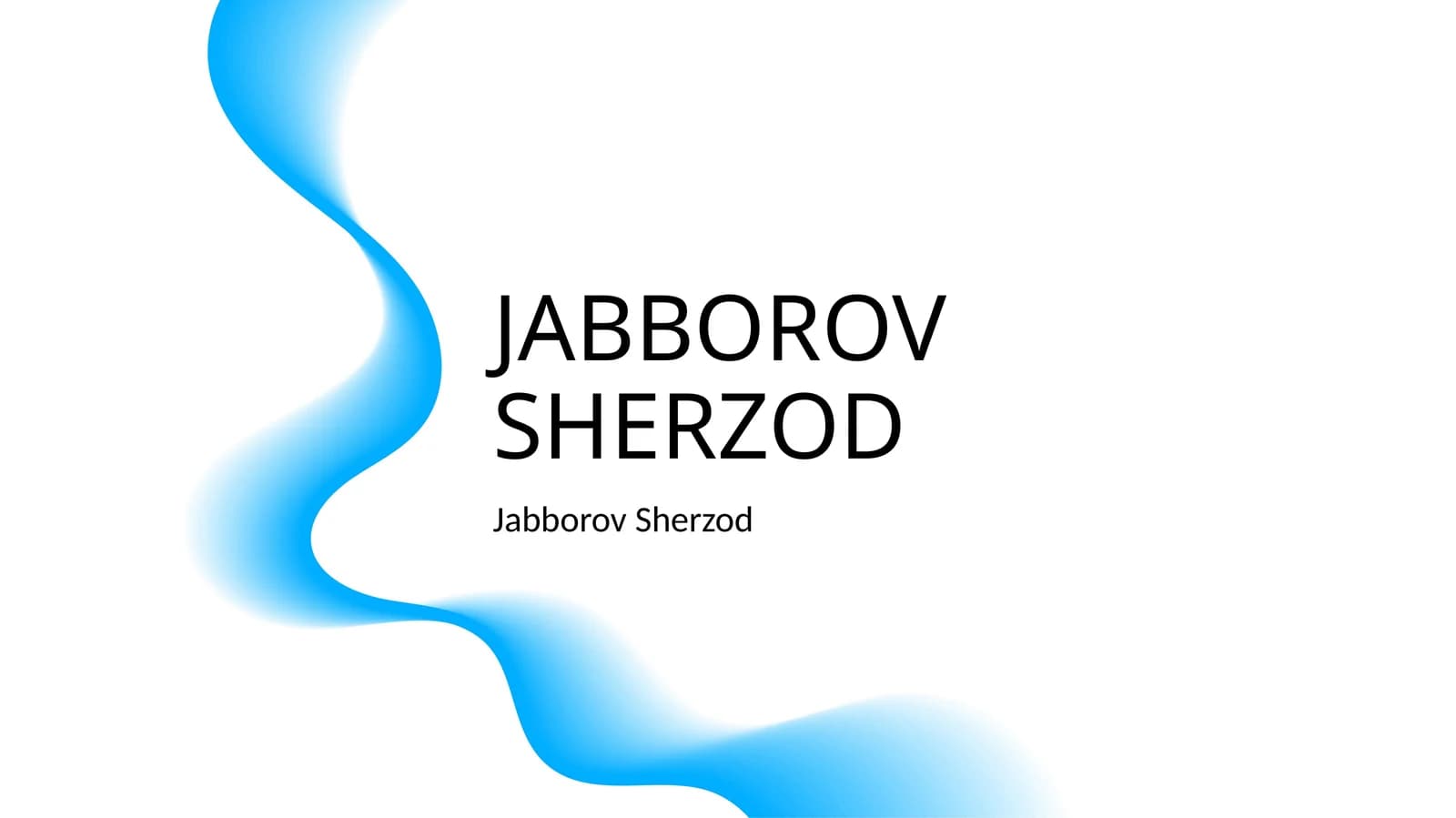 Sherzod Jabborov haqida