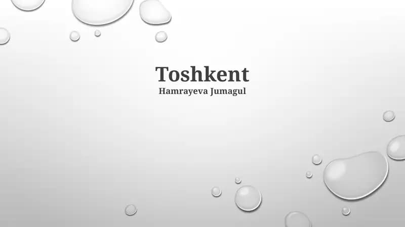 Toshkent: Tarix va Geografiya