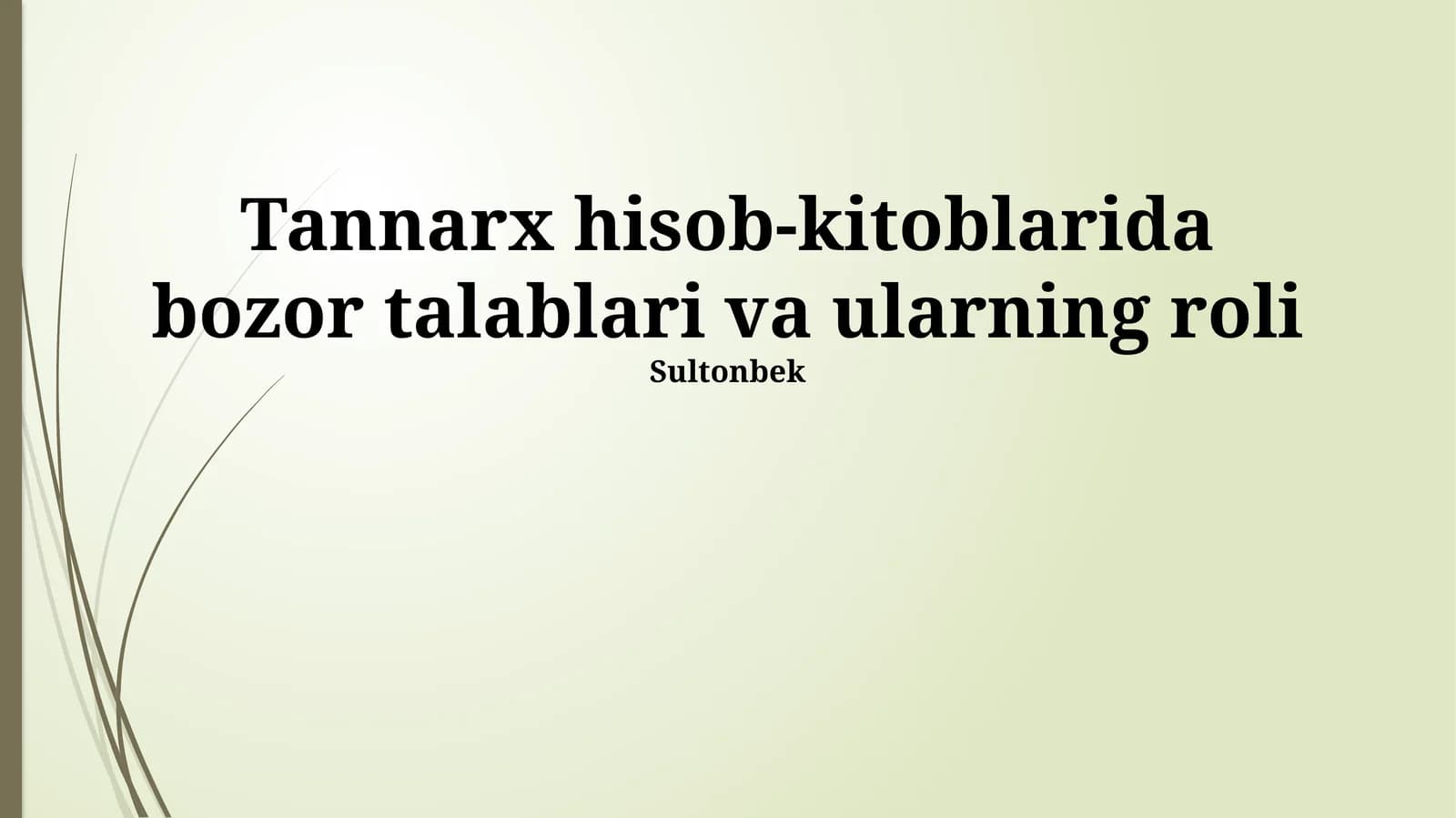 Tannarx Hisob-kitoblaridagi O'rni