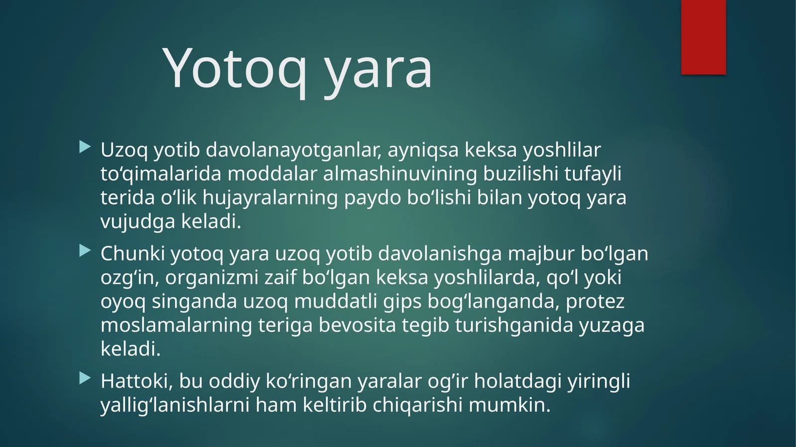 Yotoq yara