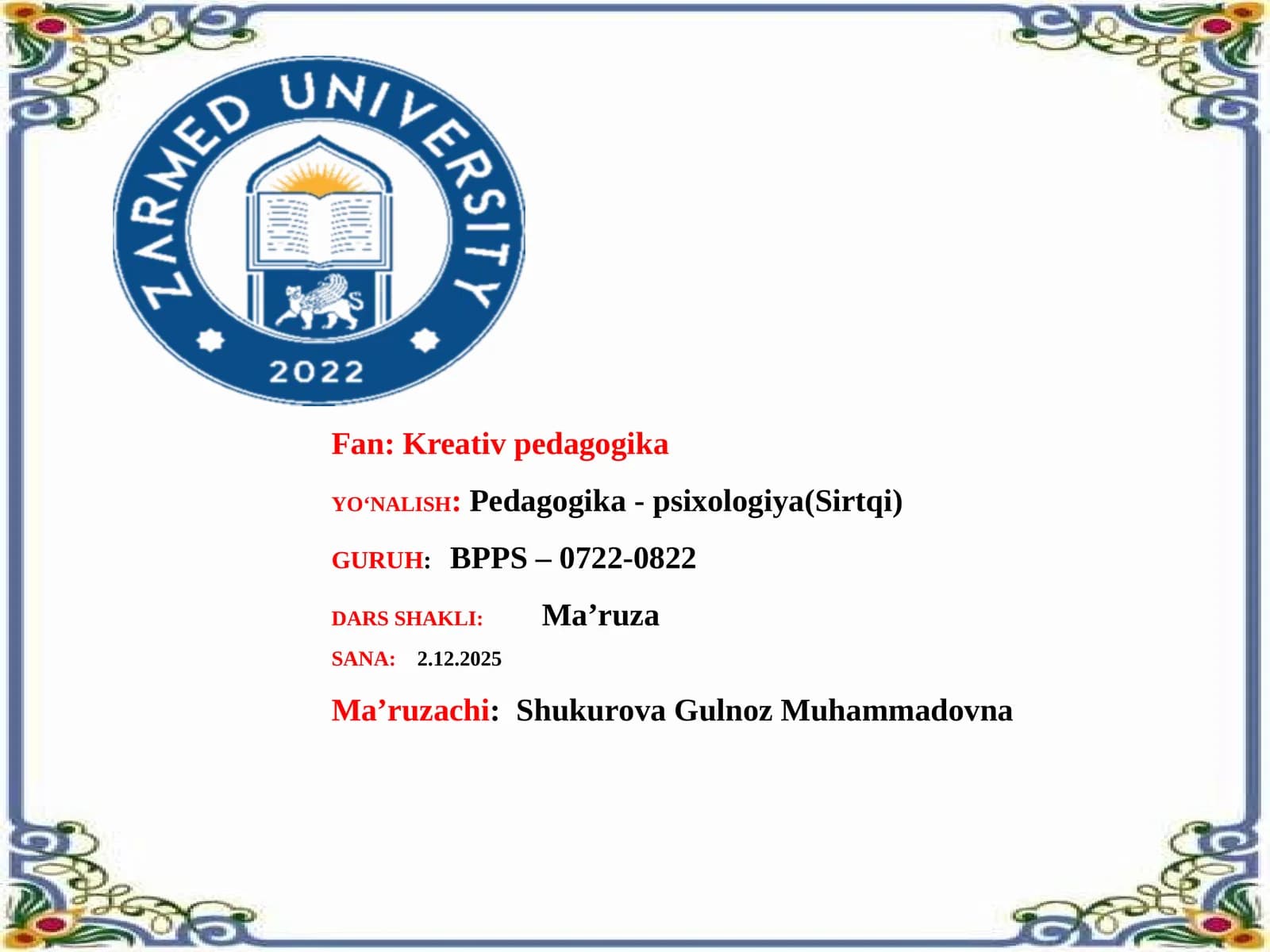Resurslarni tahlil qilish algoritmi. Pedagogik-psixologik inersiya. Umumtaʼlim maktablarida tarbiya fanini oʻqitishda kreativ yondashuv. Oʻquv topshiriqlarini ishlab chiqishga kreativ yondashuv