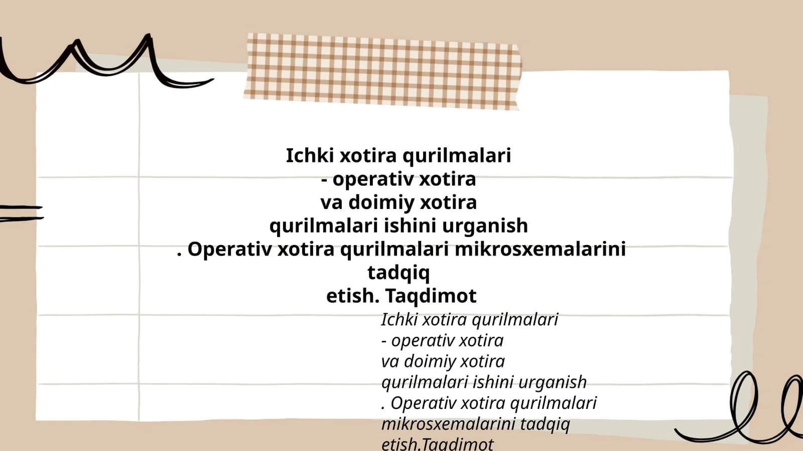 Ichki xotira qurilmalari