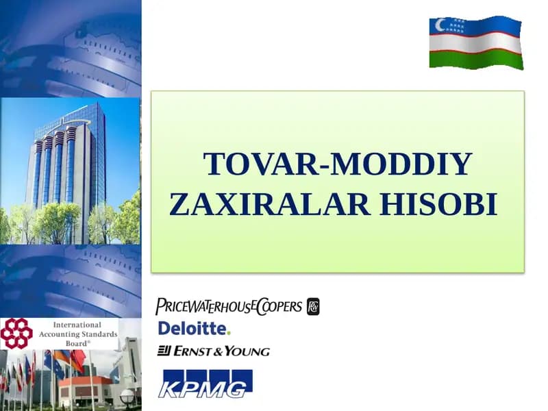 TOVAR-MODDIYZAXIRALAR HISOBI