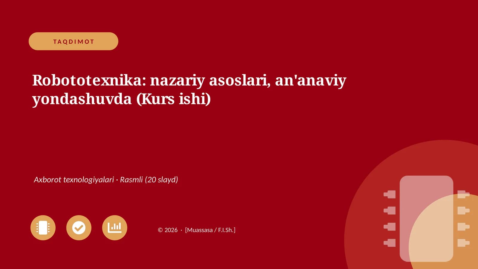 Robototexnika: nazariy asoslari, an'anaviy yondashuvda