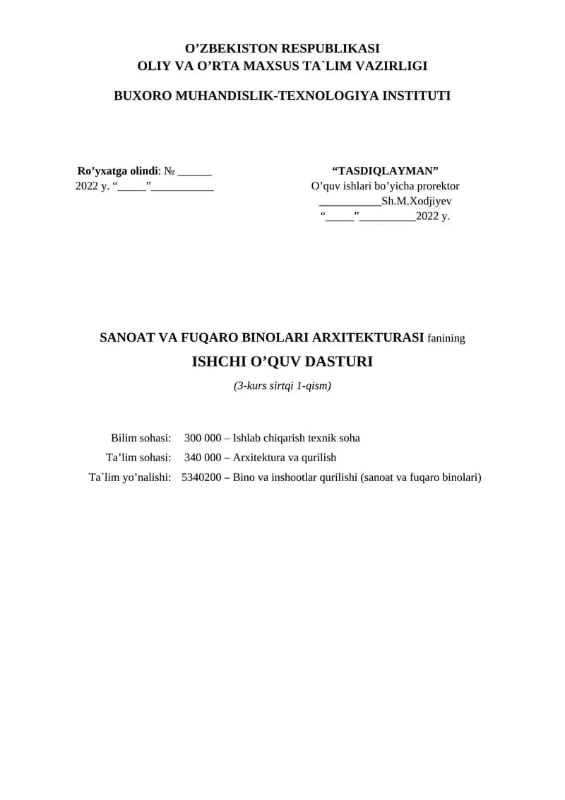Sanoat va Fuqaro Binolari Arxitekturasi