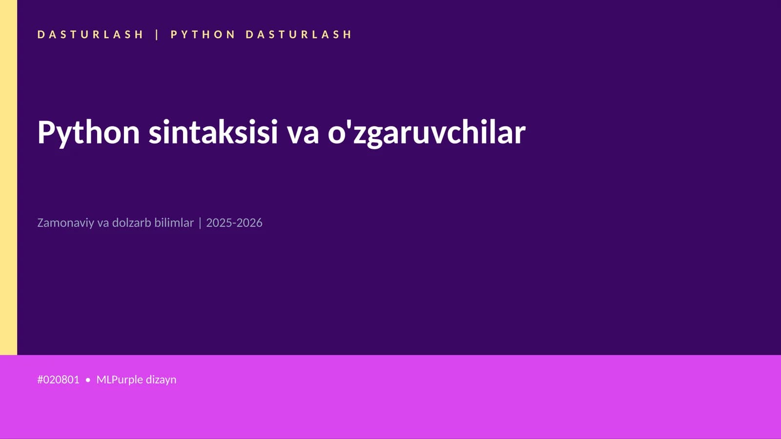 DASTURLASH | PYTHON DASTURLASH