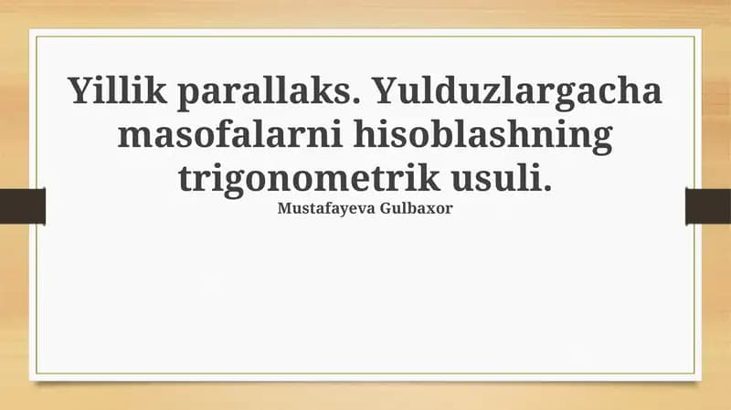 Yillik parallaks