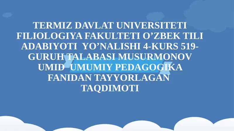 Kavkovusning Qabusnoma asarida barkamol inson tarbiyasida qo'llaniladigan metod va usullarning ifodalanishi