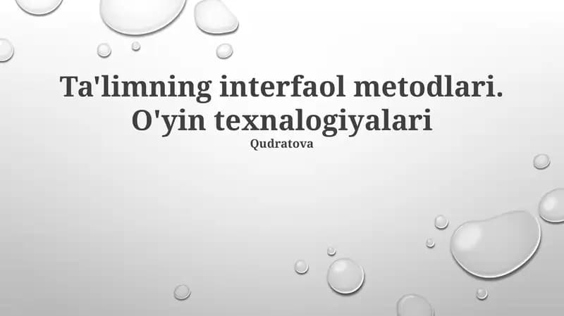 O'yin texnalogiyalari