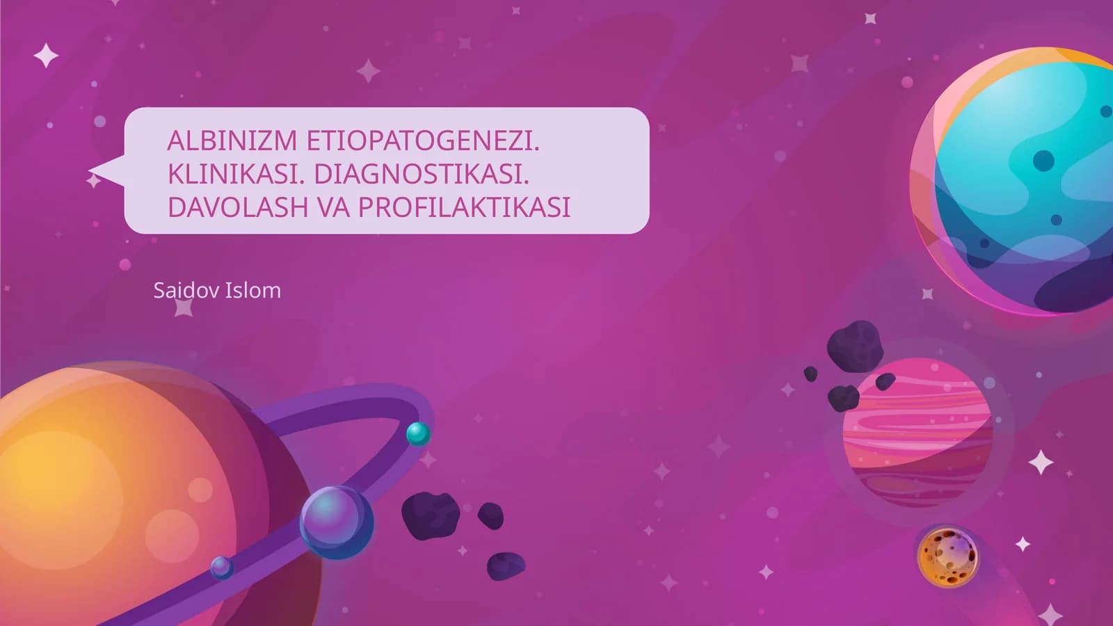 ALBINIZM ETIOPATOGENEZI. KLINIKASI. DIAGNOSTIKASI. DAVOLASH VA PROFILAKTIKASI