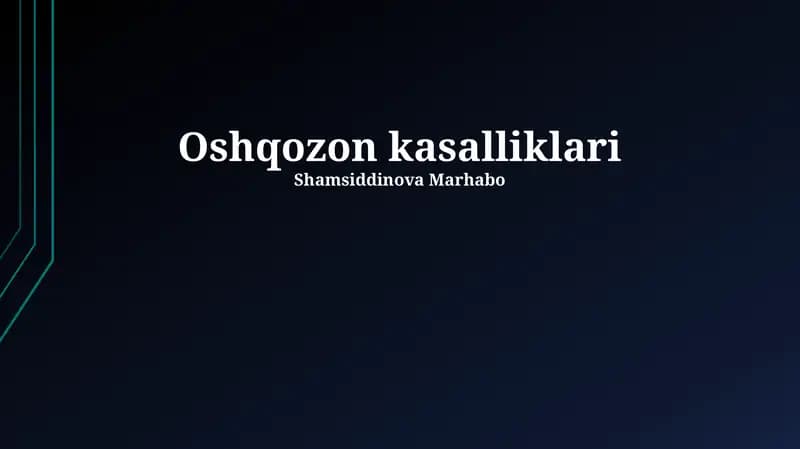 Oshqozon kasalliklari