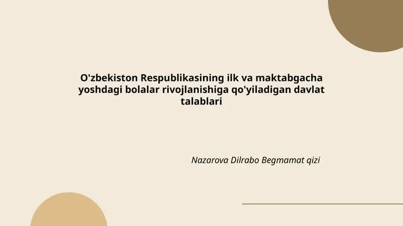 Normativ-huquqiy hujjatlar va milliy siyosat