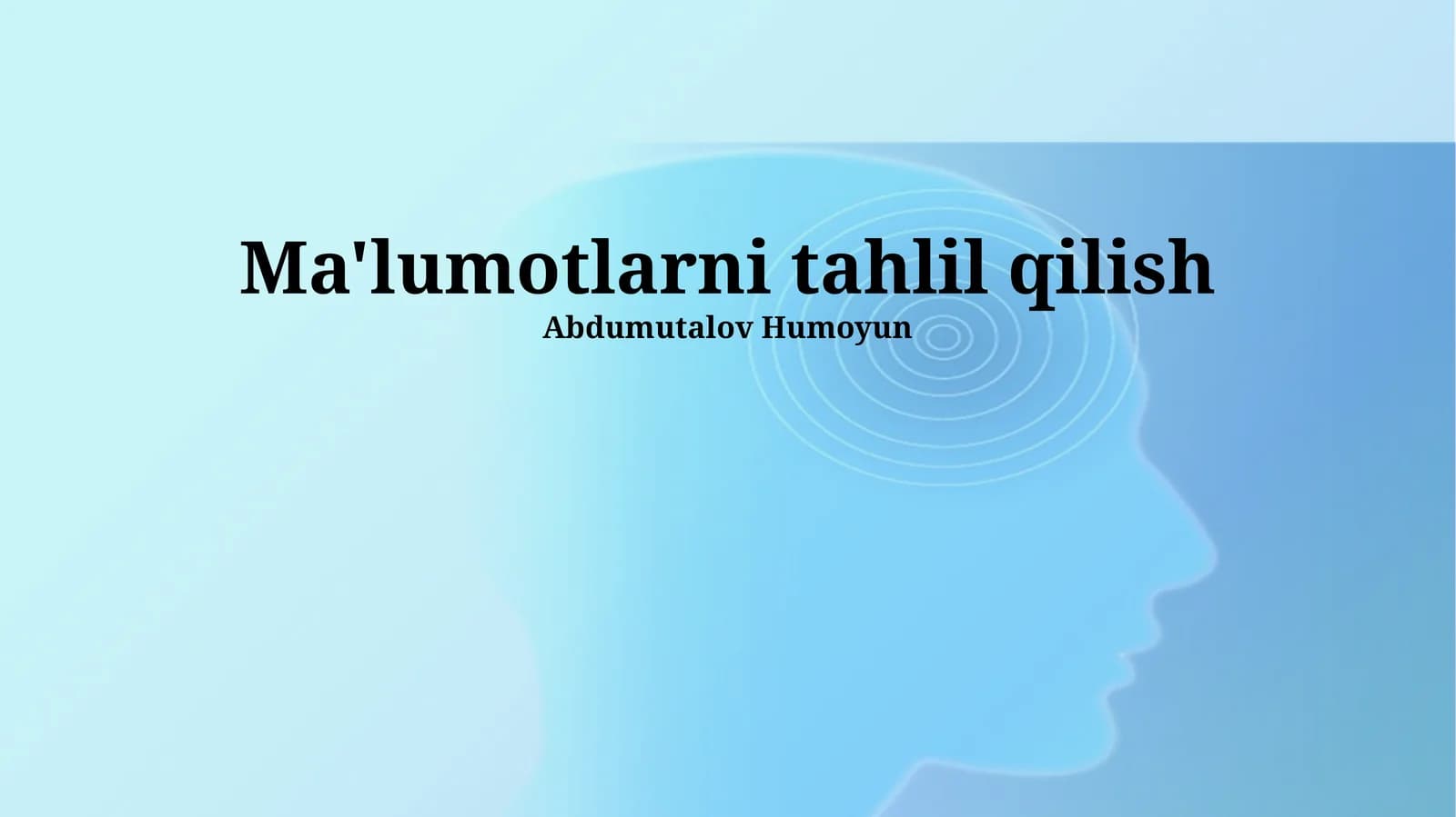 Ma'lumotlarni tahlil qilish