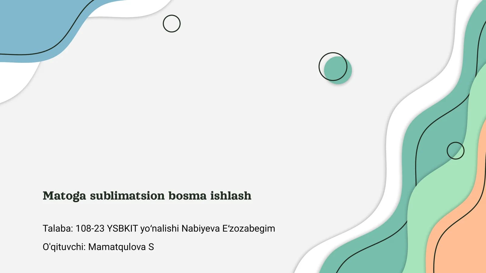 Matoga sublimatsion bosma ishlash