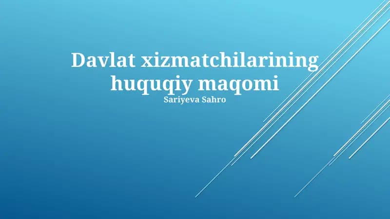 Davlat xizmatchilarining huquqiy maqomi