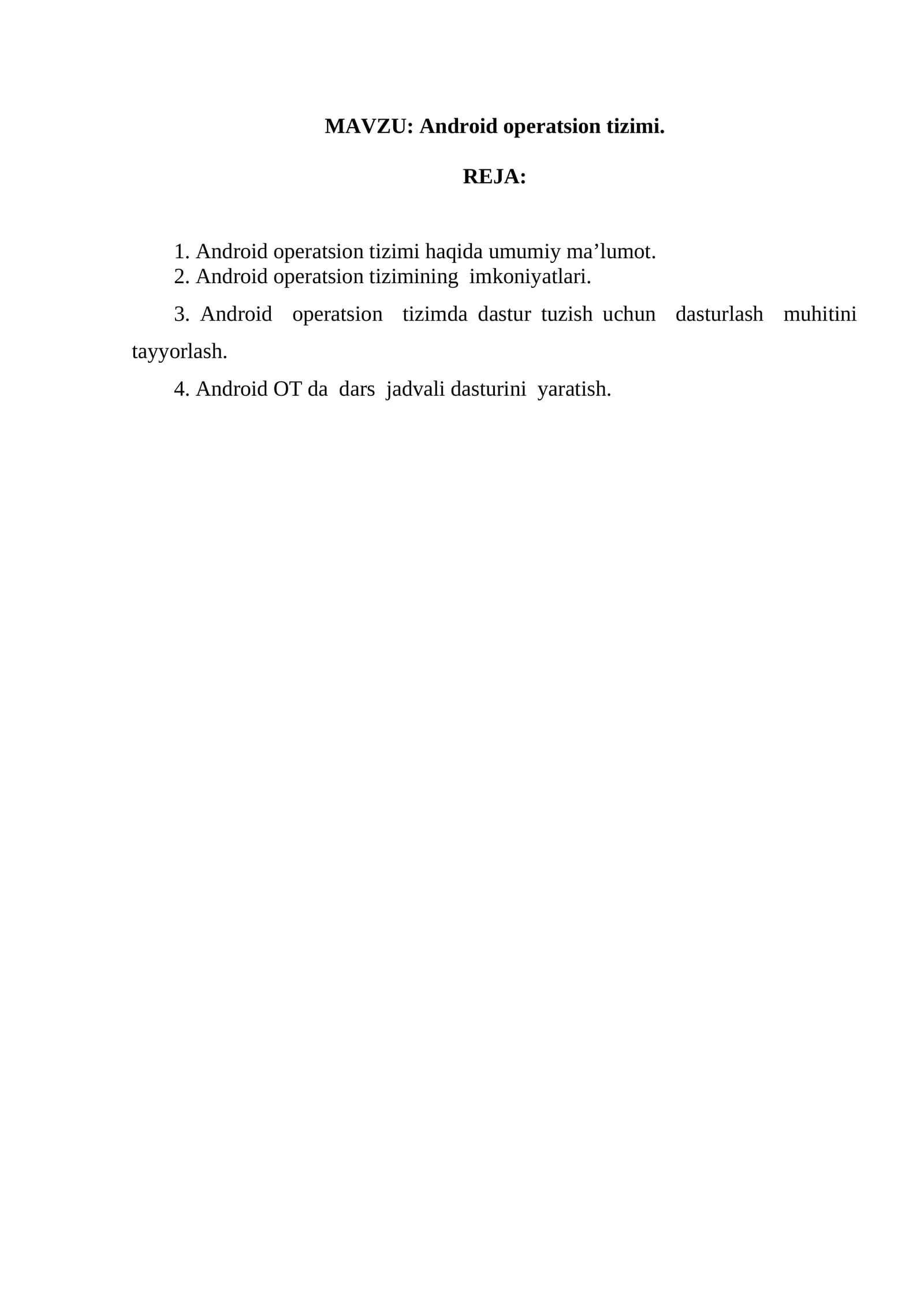 Android operatsion tizimi