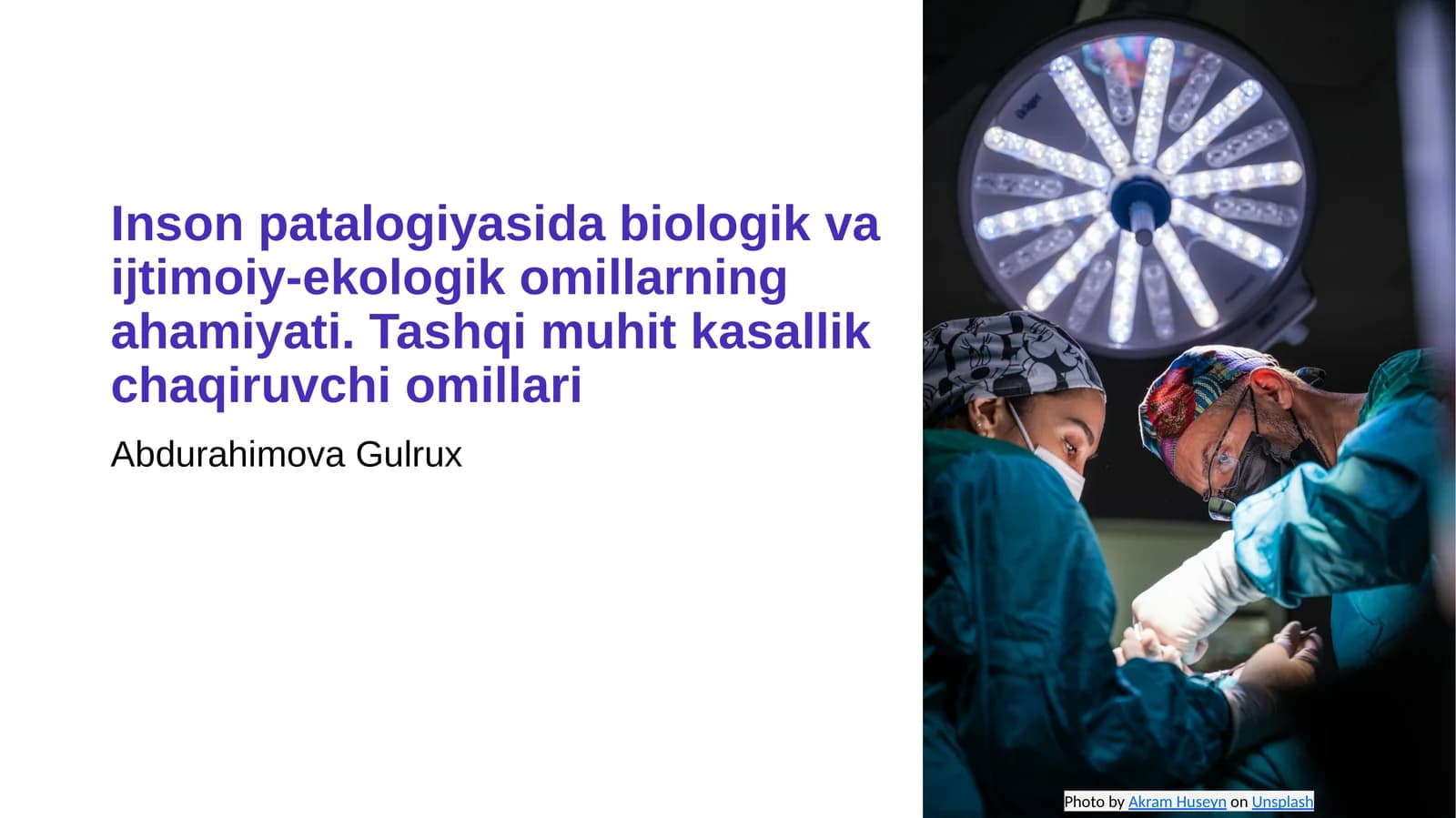 Inson patalogiyasida biologik va ijtimoiy ekologik omillarning tasiri
