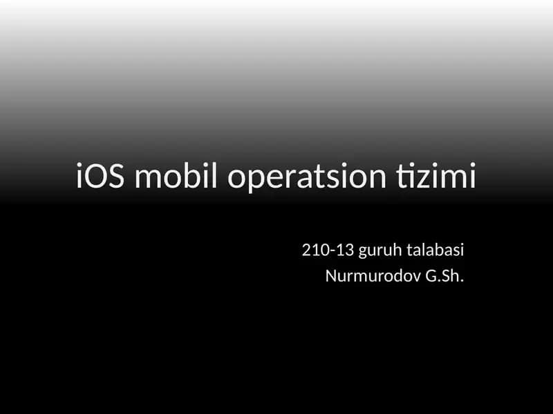 iOSmobil operatsion tizimi