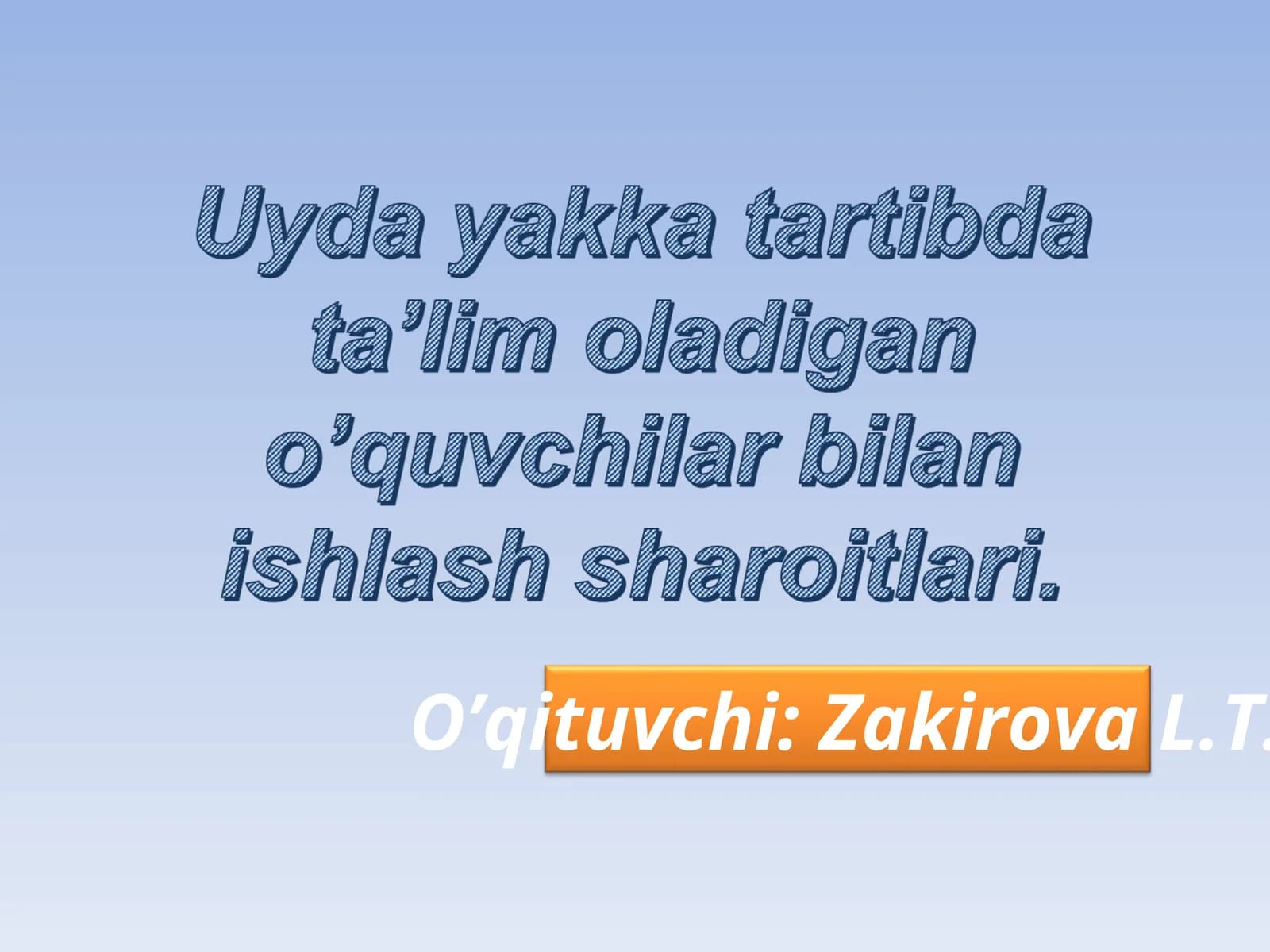 Uyda o'qitish