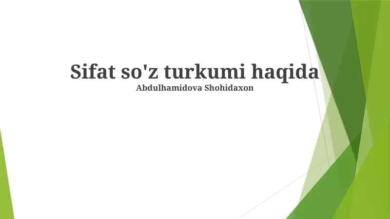 Sifat turlari