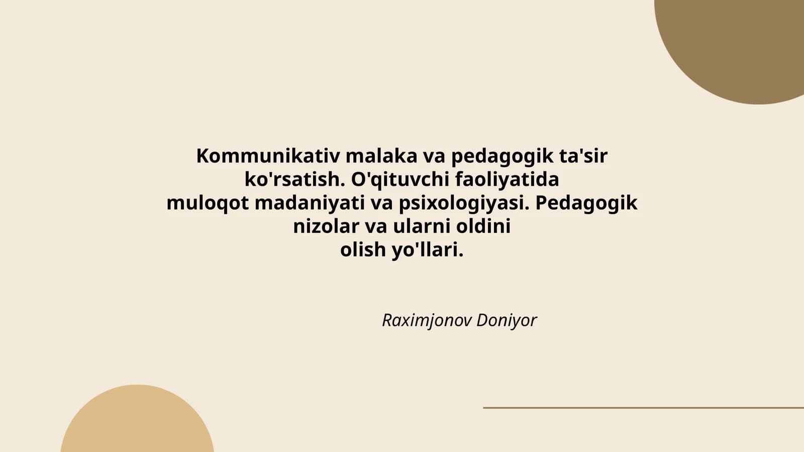 Kommunikativ malaka va pedagogik ta'sir ko'rsatish