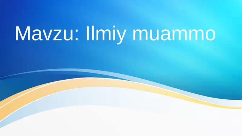 Ilmiy muammo