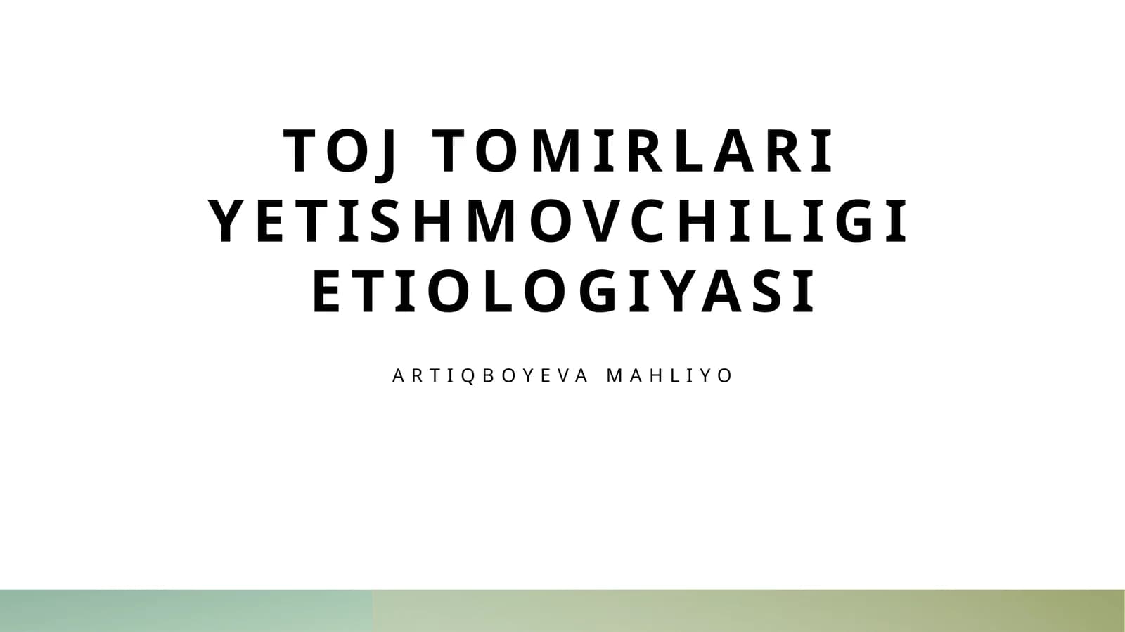 Toj tomirlari yetishmovchiligi etiologiyasi