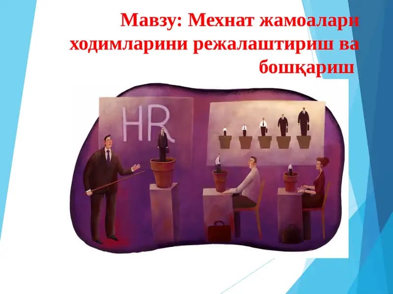 Мехнат жамоалари ходимларини режалаштириш ва бошқариш