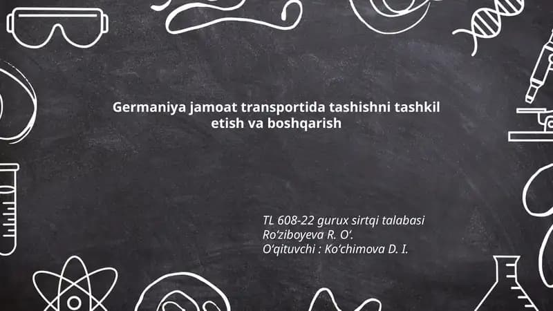 Germaniya jamoat transportida tashishni tashkil etish va boshqarish