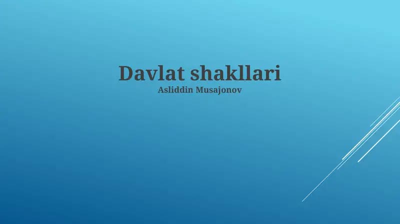 Davlat shakllari