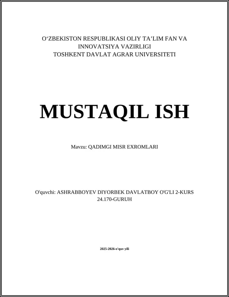 QADIMGI MISR EXROMLARI