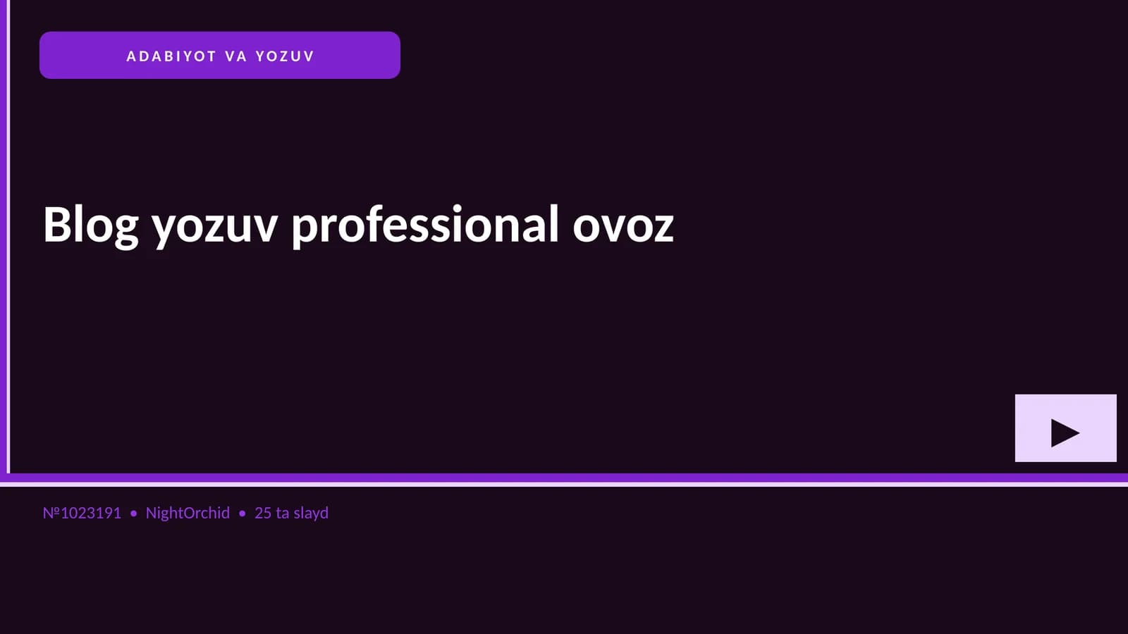 Blog yozuv professional ovoz