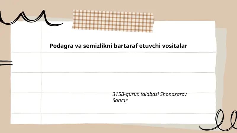 Podagra va semizlikni bartaraf etuvchi vositalar