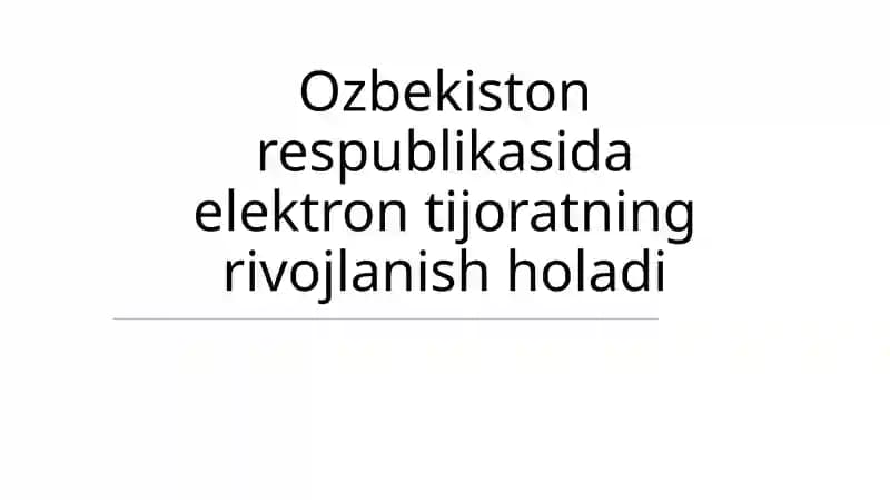 O'zbekistonda elektron tijorat