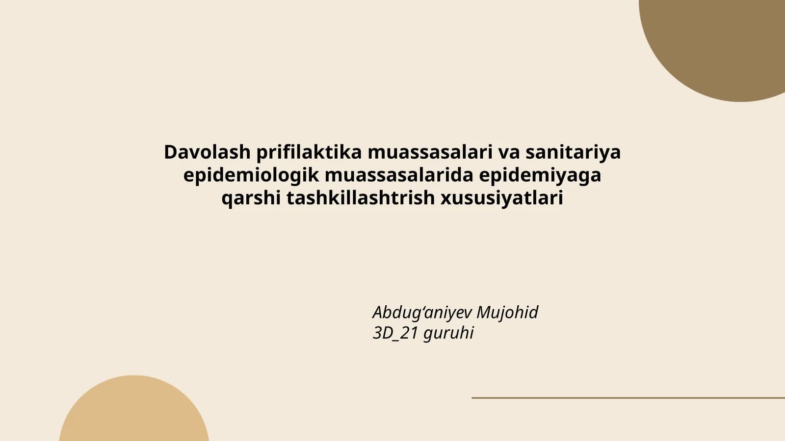 Davolash prifilaktika muassasalari va sanitariya epidemiologik muassasalarida epidemiyaga qarshi tashkillashtrish xususiyatlari