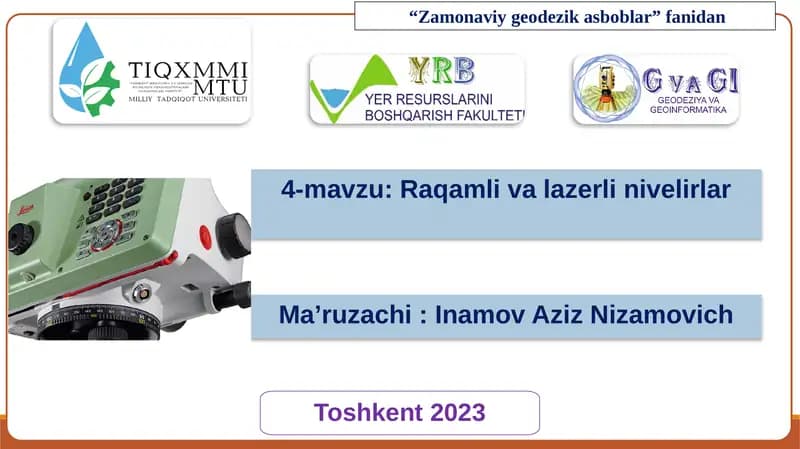 Zamonaviy Geodeziya Isboblar