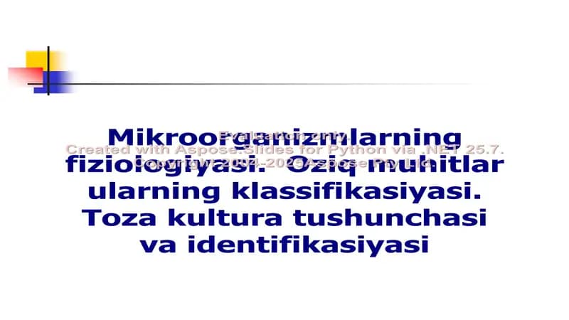 Mikrооrgаnizmlаrning fiziоlоgiyasi.  Оziq muhitlаr ularning klassifikasiyasi. Toza kultura tushuncha