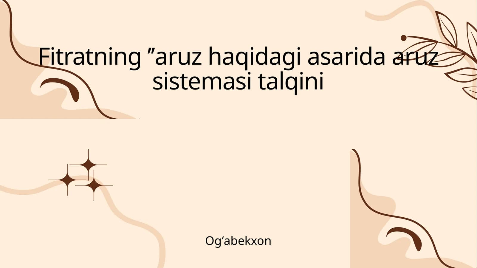 Fitratning ʼʼaruz haqidagi asarida aruz sistemasi talqini