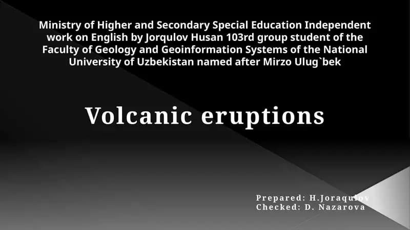 Volcanic eruptions