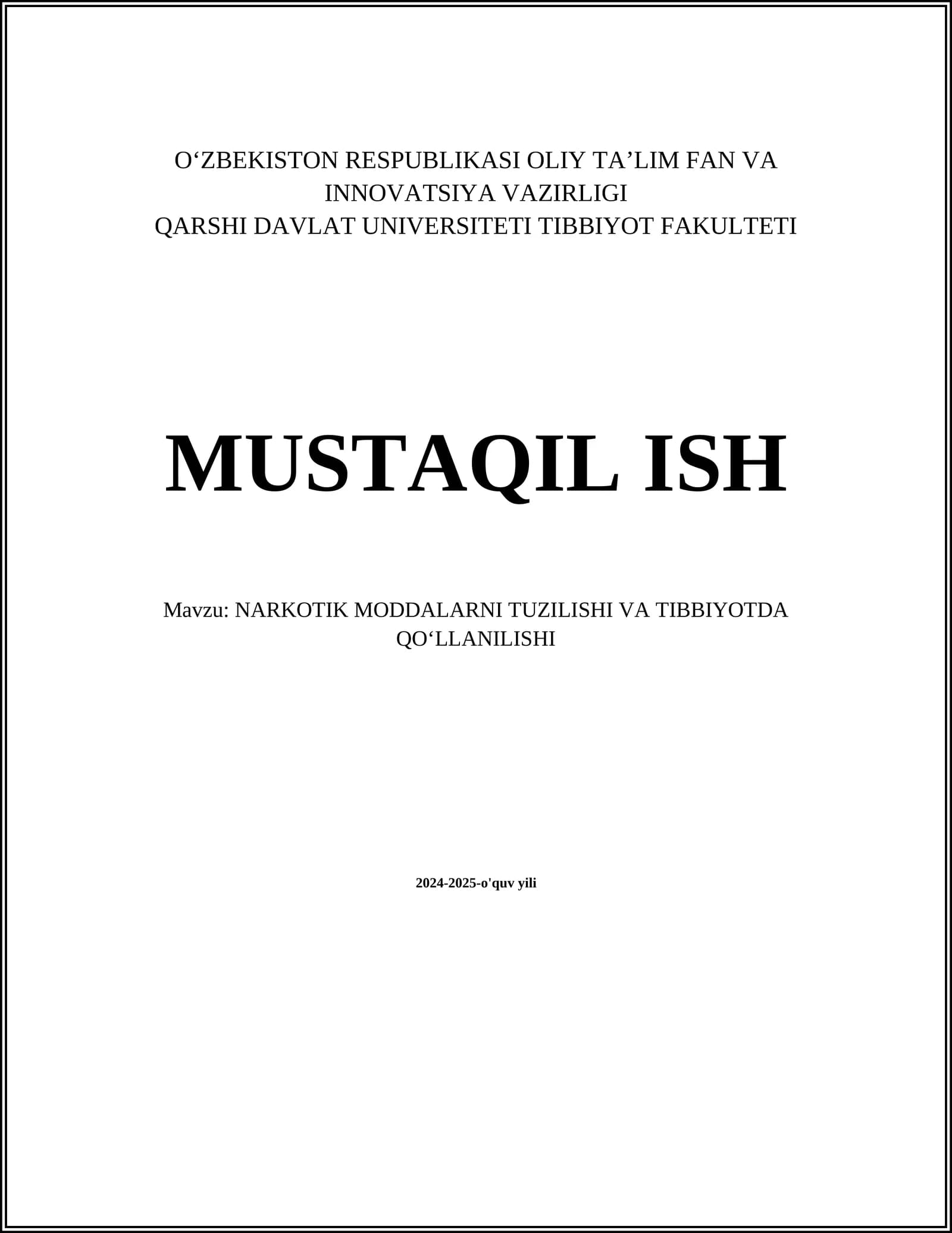 Narkotik moddalar: umumiy tushuncha
