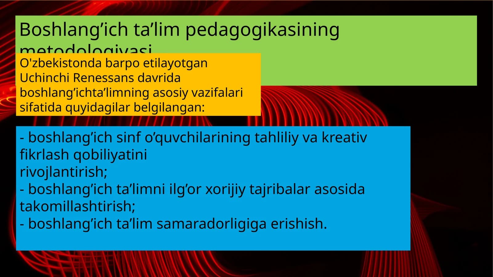 Boshlang’ich ta’lim pedagogikasining metodologiyasi