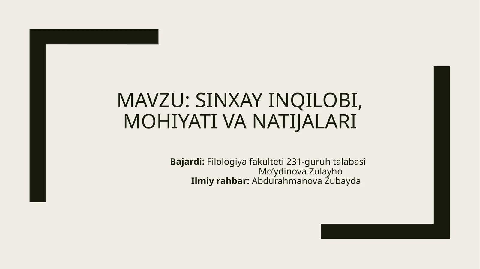 Sinxay inqilobi, mohiyati va natijalari
