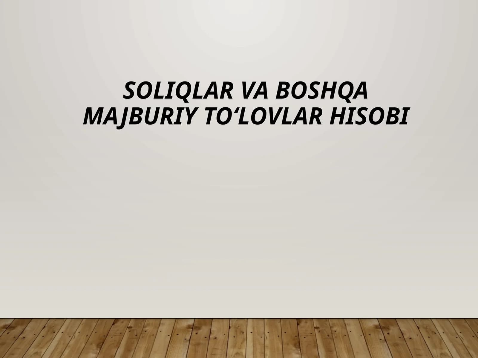 Soliqlar va boshqa majburiy to‘lovlar hisobi