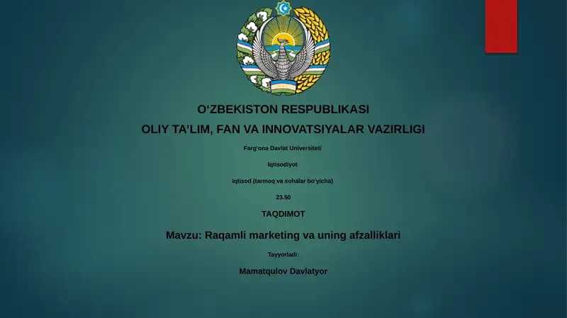 Raqamli marketing va uning afzalliklari