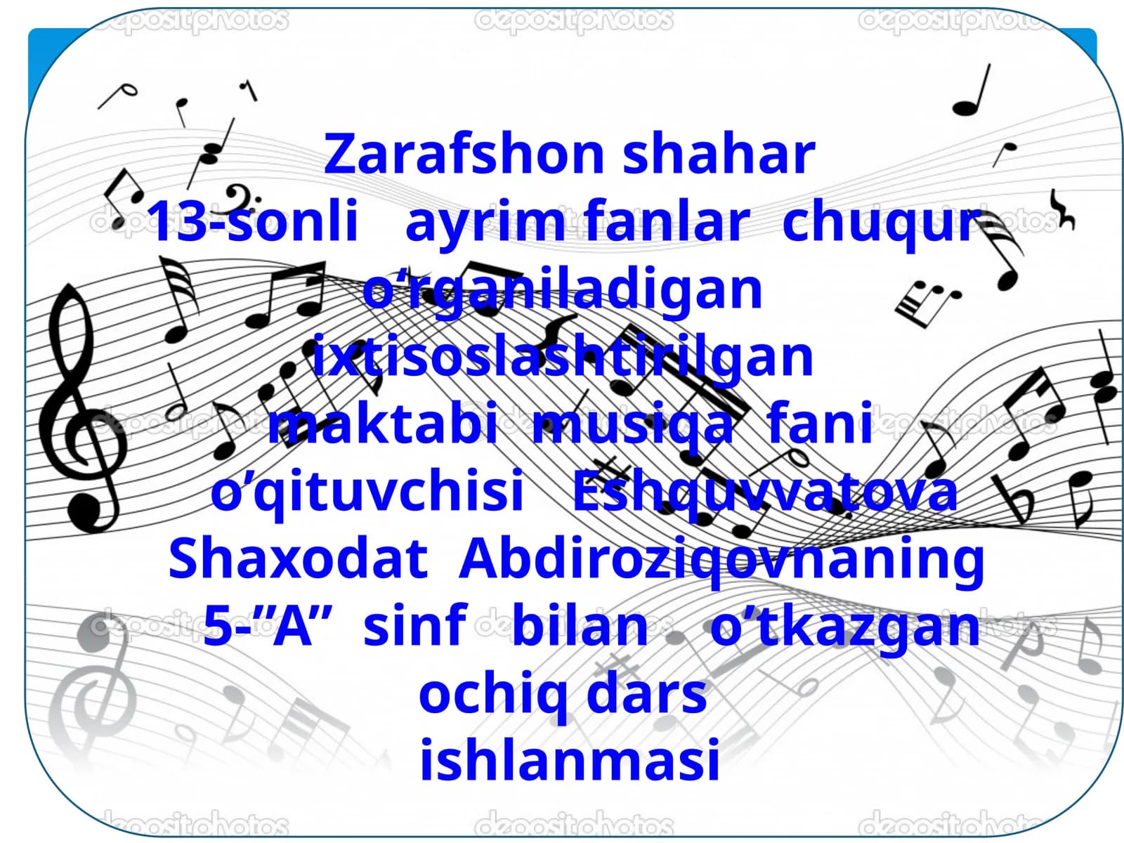 5-sinf Musiqa fanidan Xor san'ati. Xor jamoalarining tuzilishi va turlari mavzuda dars ishlanma