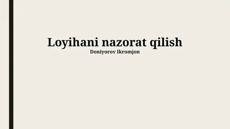 Loyihani nazorat qilish