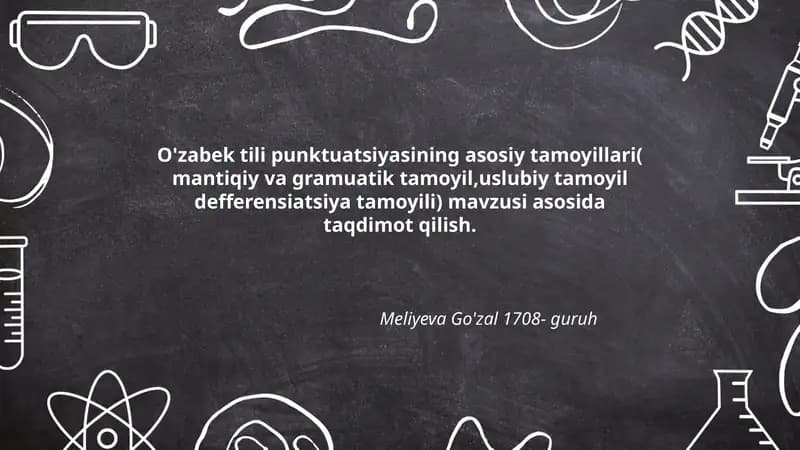 O'zabek tili punktuatsiyasining asosiy tamoyillari
