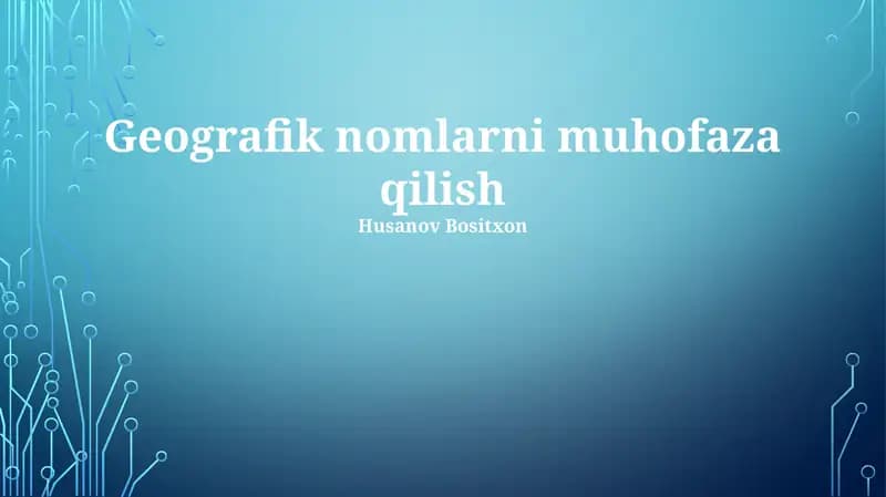 Geografik nomlarni muhofaza qilish
