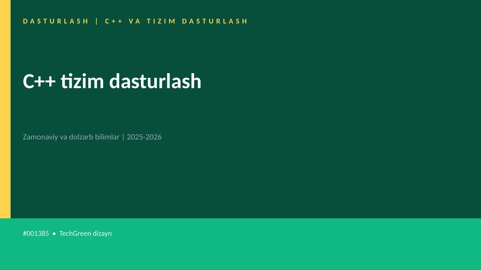 C++ tizim dasturlash
