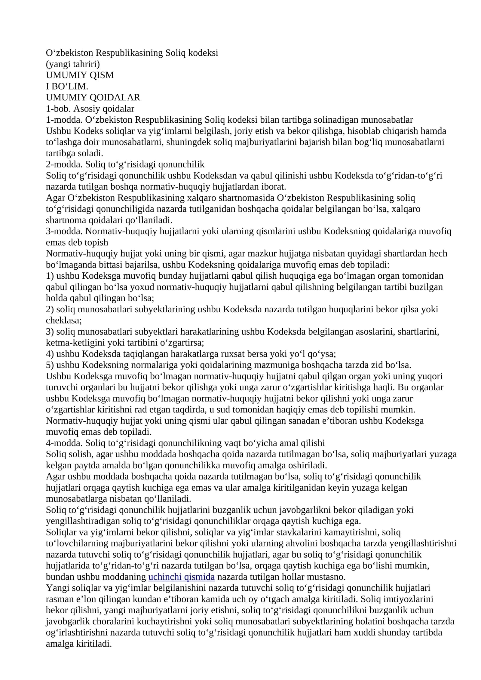 soliq kodeksi